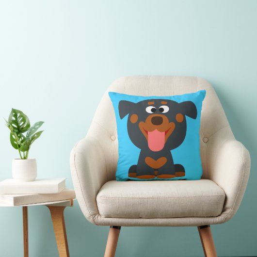 Joli dessin bébé Rottweiler Mojo Jeter oreiller (Chaise)