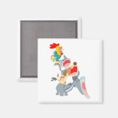 Joli dessin Brême Town Musiciens Magnet (Recto/Verso)