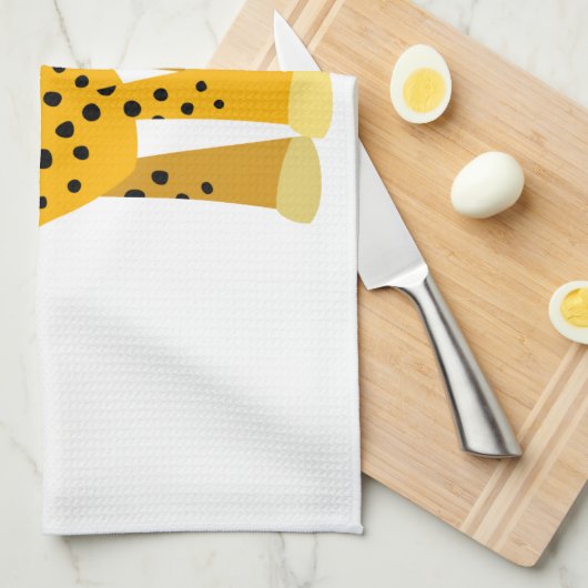 Joli Dessin Cartoon Cheetah Serviette de cuisine (Quart Plié)