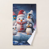 Joli dessin de style pingouins amis. (Serviette à main)