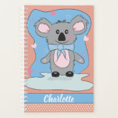 Joli dessin Koala Planner pour enfants avec nom (Devant)