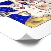 Joli dessin lapins Lune Danser Poster Imprimer (Coin)