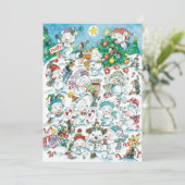 Joli dessin Noël Ours Polaire Invitation de fête (Debout devant)