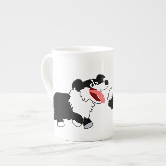 Joli Dessin Sur La Frontière Collie Bone China Mug (Devant gauche)