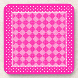 Joli Dessous de verre Carrés, Candy rose géométriq
