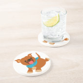 Joli Dessous de verre de caricature de la Staffie (Côté)