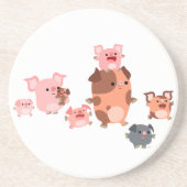 Joli Dessous de verre de la famille de cochon de d (Devant)