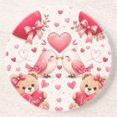 Joli dessous de verre en grès avec motif d'ours en (Devant)