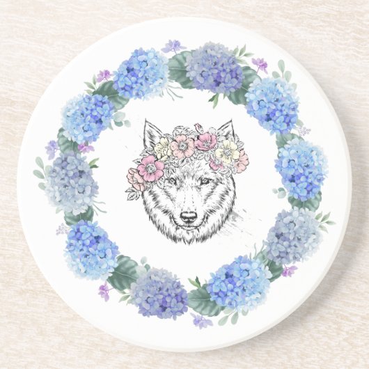 Joli Dessous de verre en grès de Wolf Floral Blue (Devant)