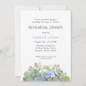 Joli dîner de répétition florale verte Invitation (Devant)