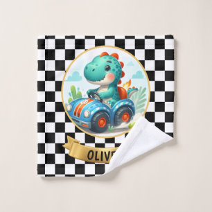 Joli Dino Conduisant une Voiture de Course