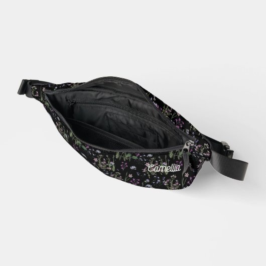 Joli Ditsy FLoral Pattern Noir Violet Nom (Ouvrir)
