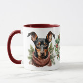 Joli Doberman Pinscher Dog Christmas Mug (Gauche)