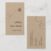 joli doodle abeille volant carte de visite de miel (Devant / Derrière)