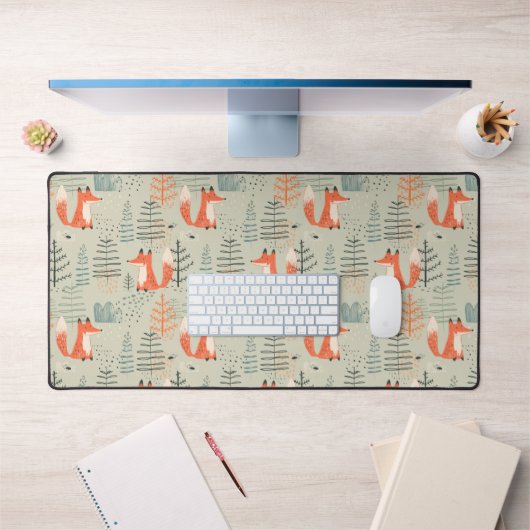 Joli Doodle Fox Forest Motif de bois (Bureau 1)