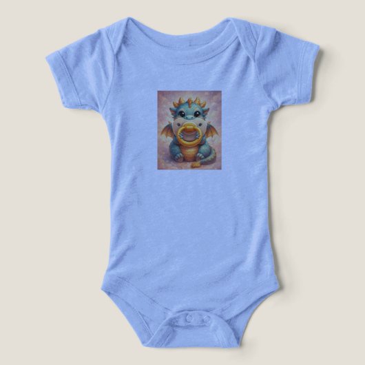 joli Dragon avec Tétine - Body pour Bébé (Design Recto)