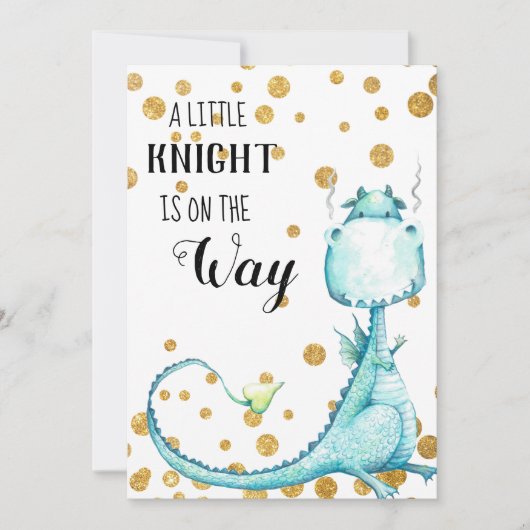 *~* Joli Dragon Bleu Baby Boy Shower Invitation (Devant)