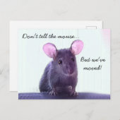 Joli Drôle Cartoon Style Souris Moving Faire-part (Devant / Derrière)