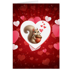 Joli écureuil drôle pour la Saint-Valentin