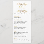 Joli effet or feuille mariage menu table (Devant)