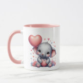 Joli éléphant ajouter le message Mug (Gauche)