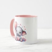 Joli éléphant ajouter le message Mug (Devant gauche)