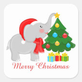 Joli éléphant de Noël ajouter message autocollant (Devant)