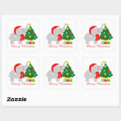 Joli éléphant de Noël ajouter message autocollant (Feuille)
