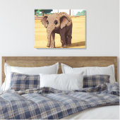 Joli éléphant de près sur toile imprimée (Insitu(Chambre))