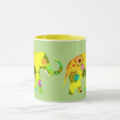 Joli Eléphants Colorés Coffee Mug (Centre)