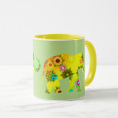 Joli Eléphants Colorés Coffee Mug (Devant droit)