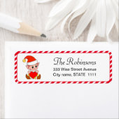 Joli elfe de Noël sur Étiquette blanc (En situation)