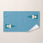Joli elfe de Noël sur fond bleu saphir (Serviette à main)