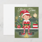 Joli elfe de Noël sur l'étagère Invitation (Devant / Derrière)