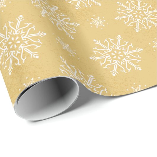 Joli emballage cadeau de Noël jaune doré (Coin rond)