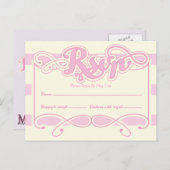 Joli En Baby shower Rose, Cartes RSVP (Devant / Derrière)