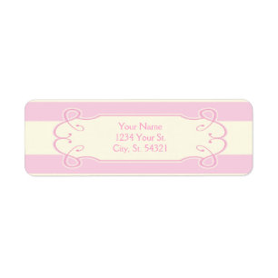 Joli en Baby shower rose, Étiquette de adresse
