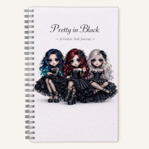 Joli en noir journal de poupée gothique esthétique