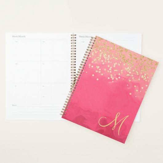 Joli en rose avec Parties scintillant or et Monogr (Devant avec enveloppe)