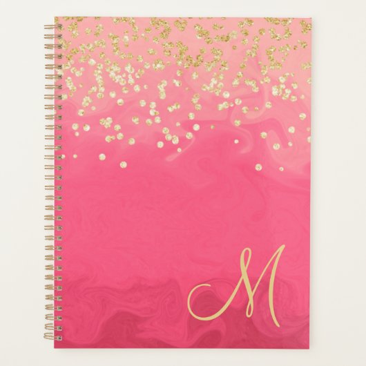 Joli en rose avec Parties scintillant or et Monogr (Devant)