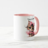 Joli en rose. – Mug chaton (Devant droit)