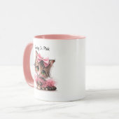 Joli en rose. – Mug chaton (Devant gauche)