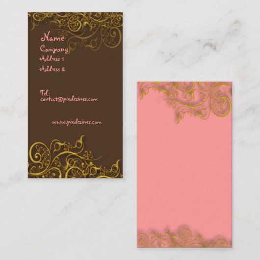 Joli en rose sur chocolat avec carte de profil tou (Devant / Derrière)