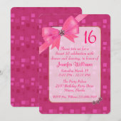 Joli En Rose Sweet 16 Anniversaire Fête Invitation (Devant / Derrière)