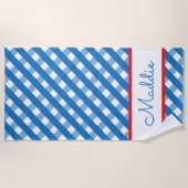 Joli En vichy serviette de plage personnalisée (Devant)