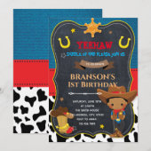 Joli enfant invitation de cowboy africain (Devant / Derrière)