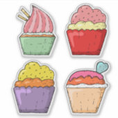 Joli ensemble de 4 Stickers Ordinateur Portable (Devant)