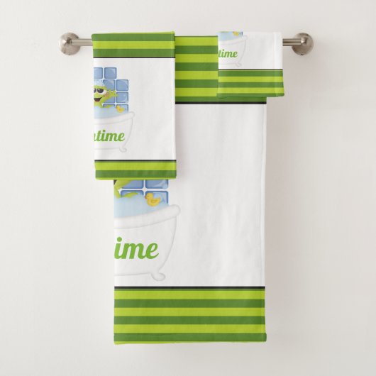 Joli ensemble de serviette de douche de la grenoui (En situation)