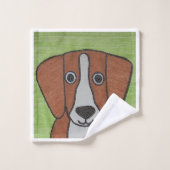 Joli ensemble de serviettes Beagles (Gant de toilette)
