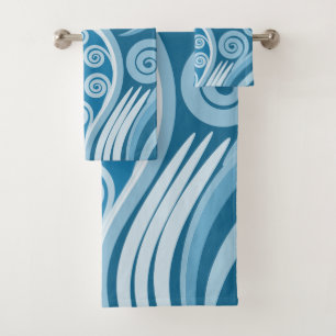 Joli ensemble de serviettes Blue Koru Fern Frond